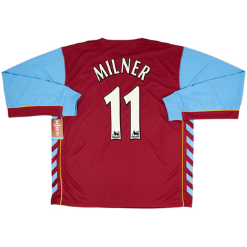 2005-06 Aston Villa Maillot domicile manches longues Milner #11 (XL)