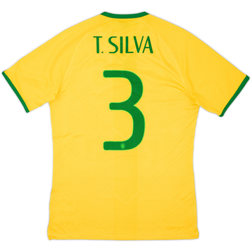 2014-15 Brazil Maillot Domicile Authentique T. Silva #3 - 6/10 - (S)