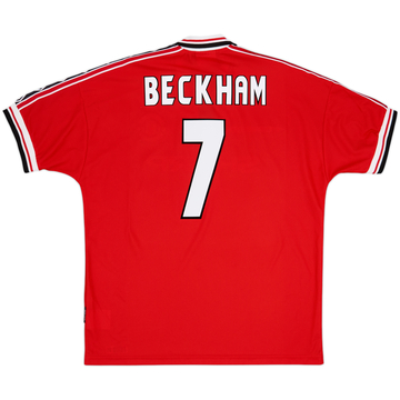 1998-00 Manchester United Maillot Domicile Beckham #7 - 7/10 - (XL)