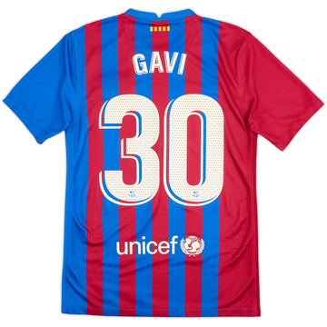2021-22 Barcelona Maillot Domicile Gavi #30 - 9/10 - (S)