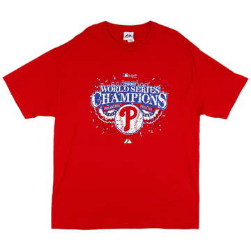 2008 Philadelphia Phillies Champions des World Series T-shirt Majestic - 9/10 - (XL)