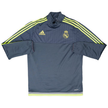 2015-16 Real Madrid adidas Haut d'entraînement 1/4 Zip - 8/10 - (M)