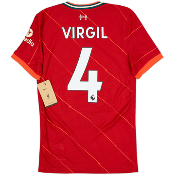 Maillot domicile authentique Liverpool 2021-22 Virgil #4 (XS)