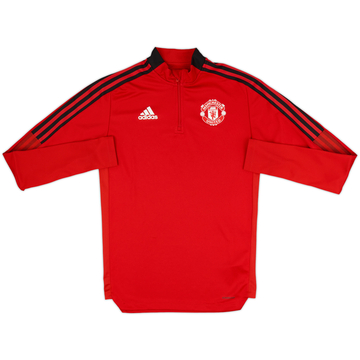 2021-22 Manchester United adidas 1/4 Zip Haut d'entraînement - 8/10 - (S)