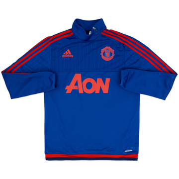 2015-16 Manchester United adidas Haut d'entraînement col zippé - 8/10 - (S)