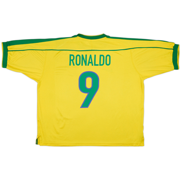 1998-00 Brazil Maillot Domicile Ronaldo #9 - 6/10 - (XL)