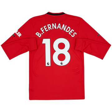 2019-20 Manchester United Maillot Domicile ML B.Fernandes #18 - 10/10 - (S)