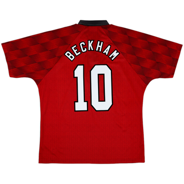 1996-98 Manchester United Maillot Domicile Beckham #10 - 10/10 - (XL)