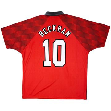 1996-98 Manchester United Maillot Domicile Beckham #10 - 10/10 - (XL)