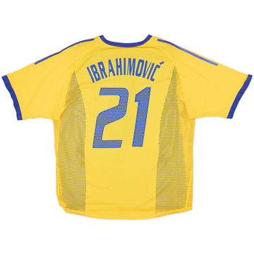 Maillot domicile Suède version joueur 2002-03 Ibrahimovic #21 - 7/10 - (L)