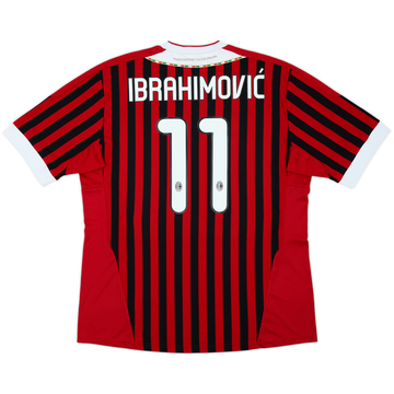 2011-12 AC Milan Maillot Domicile Ibrahimovic #11 - 8/10 - (XL)