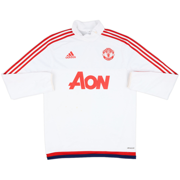 2015-16 Manchester United adidas 1/4 Zip Sweat - 7/10 - (M)