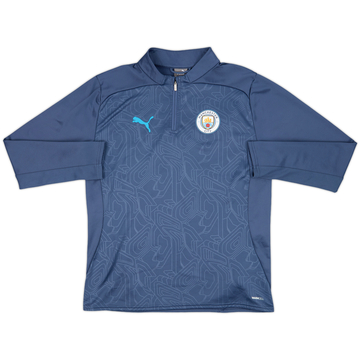 2021-22 Manchester City Puma Haut d'entraînement 1/4 de zip - 9/10 - (M)