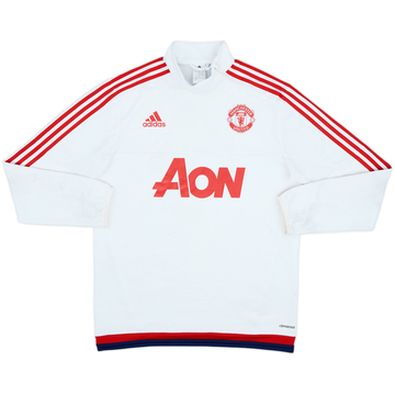 2015-16 Manchester United adidas 1/4 Zip Sweat - 7/10 - (M)