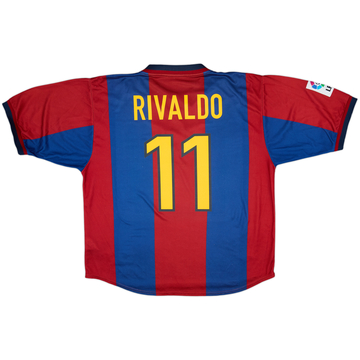 1998-00 Barcelona Maillot Domicile Rivaldo #11 - 7/10 - (XL)