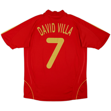 2007-09 Espagne Maillot Domicile David Villa #7 - 7/10 - (XL.Boys)