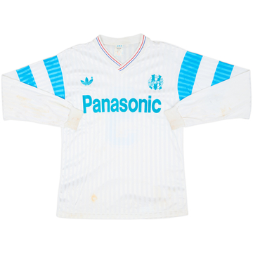 1990-91 Olympique Marseille Maillot Domicile Manches Longues #9 - 6/10 - (M/L)