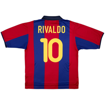 2000-01 Barcelona Maillot Domicile Basique Rivaldo #10 - 8/10 - (M)