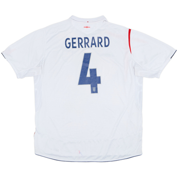 2005-07 England Maillot Domicile Gerrard #4 - 5/10 - (XXL)