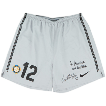 2010-11 Inter Milan Short de gardien version joueur signé #12 - 10/10 - (M)