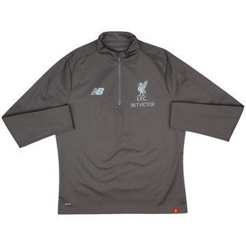 2018-19 Liverpool New Balance Haut d'entraînement 1/4 Zip - 9/10 - (L)