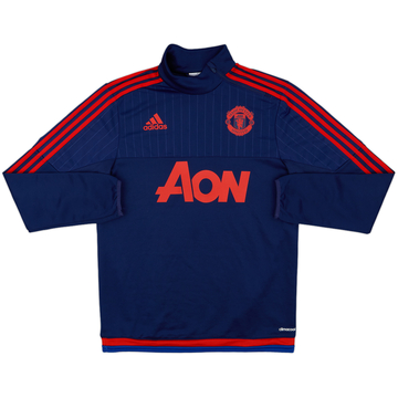2015-16 Manchester United adidas Haut d'entraînement 1/4 zip - 10/10 - (S)