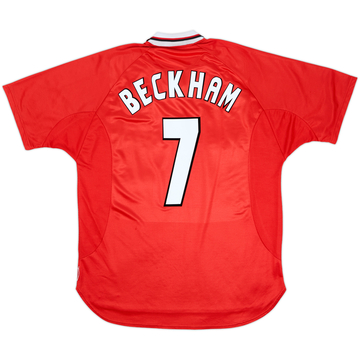 1997-00 Manchester United Maillot CL Beckham #7 - 8/10 - (XL)