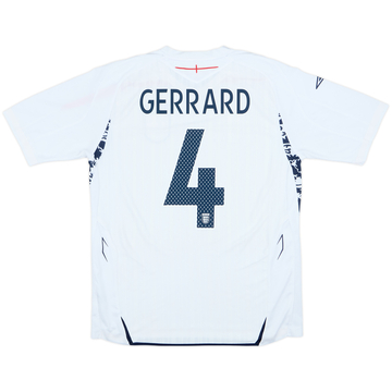 2007-09 England Maillot Domicile Gerrard #4 - 8/10 - (S)
