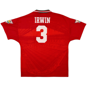 1994-96 Manchester United Maillot Domicile Irwin #3 - 8/10 - (L)