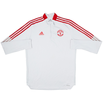2021-22 Manchester United adidas Haut d'entraînement 1/4 Zip - 8/10 - (L)
