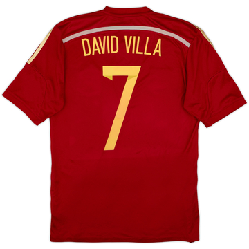 2013-15 Espagne Maillot Domicile David Villa #7 - 8/10 - (L)