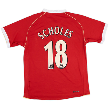 2006-07 Manchester United Maillot domicile Scholes #18 - 6/10 - (S)
