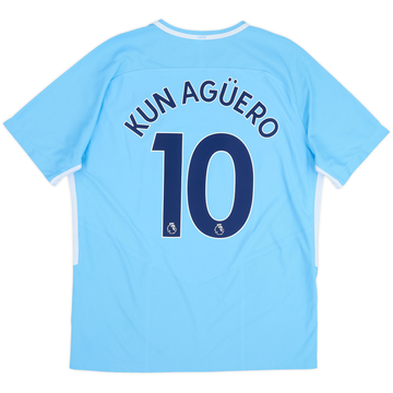 2017-18 Manchester City Maillot domicile authentique Kun Aguero #10 - 7/10 - (XL)