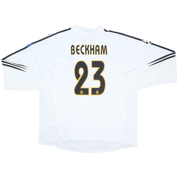 2004-05 Real Madrid Maillot Domicile ML Beckham #23 - 9/10 - (XXL)