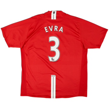 2007-09 Manchester United Maillot Domicile Evra #3 - 7/10 - (XL)
