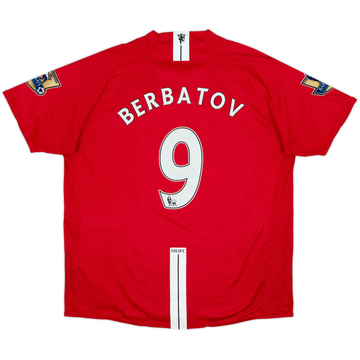 2007-09 Manchester United Maillot domicile Berbatov #9 - 6/10 - (XXL)