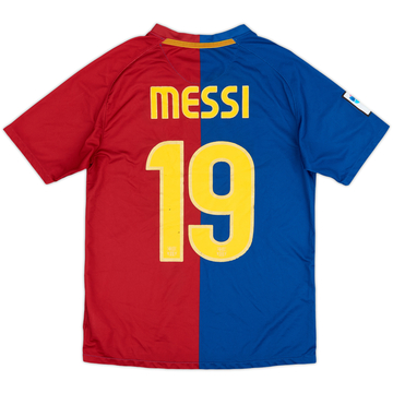 2008-09 Barcelona Maillot domicile Messi #19 - 6/10 - (XL.Boys)