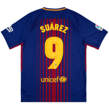 2017-18 Barcelona Maillot Domicile Suarez #9 - 8/10 - (M)