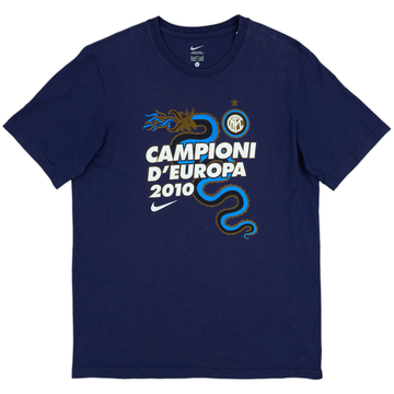 2009-10 Inter Milan Nike 'Campioni D'Europa' T-shirt en coton - 9/10 - (L)
