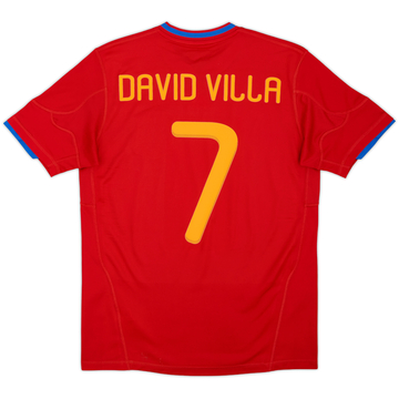 2009-10 Spain Maillot Domicile David Villa #7 - 9/10 - (XL.Boys)