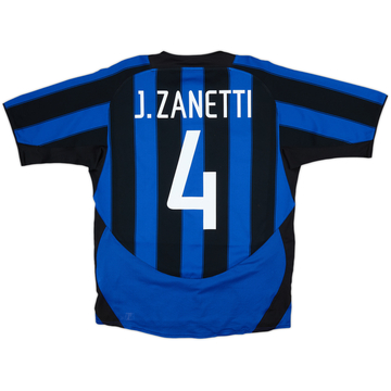 2003-04 Inter Milan Maillot Domicile J.Zanetti #4 - 6/10 - (M)