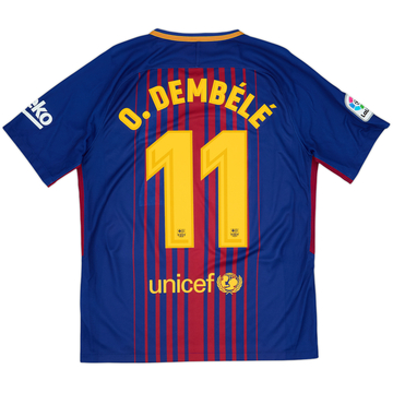 2017-18 Barcelona Maillot Domicile O. Dembele #11 - 5/10 - (M)