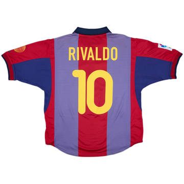 2000-01 Barcelona Maillot Domicile Rivaldo #10 - 5/10 - (L)