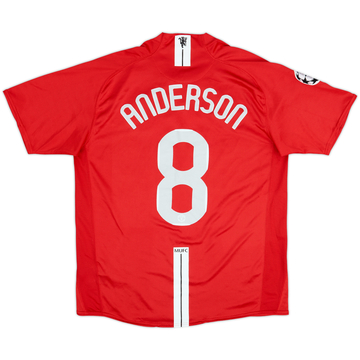 2007-09 Manchester United Maillot domicile Anderson #8 - 8/10 - (L)