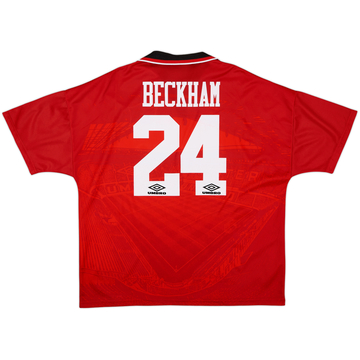 1994-96 Manchester United Maillot Domicile Beckham #24 - 8/10 - (XXL)