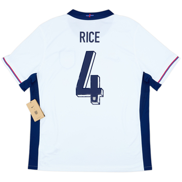 Maillot Domicile England 2024-25 Rice #4 (XL)