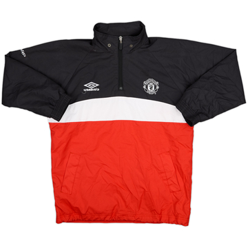 1998-00 Manchester United Umbro 1/4 Zip Haut d'entraînement à capuche - 10/10 - (L.Boys)