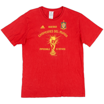 2010 Spain adidas 'Campeones Del Mundo' T-shirt en coton - 9/10 - (M)