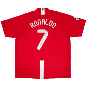 2007-09 Manchester United Maillot Domicile Ronaldo #7 - 8/10 - (XXL)