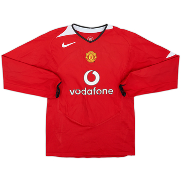 2004-06 Manchester United Maillot Domicile Manches Longues - 6/10 - (12-13 ans)